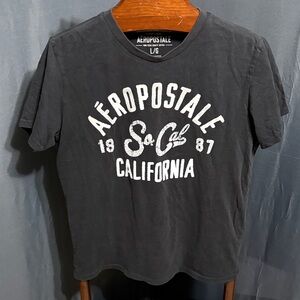 Aeropostale Charcoal Tee with White Print Size LG